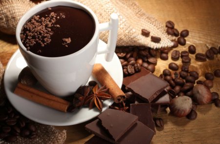 Счастье — это горячий шоколад в холодный день!